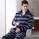 Mens Warm Flannel Pajamas Set Long Sleeve Soft Sleepwear