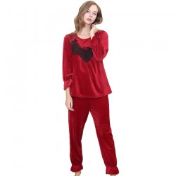 Winter Fashion Princess Pajama Set Ladies Velvet Pajamas