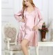 Sexy Sling Pink Silk Onesies Pajamas Set for Women 